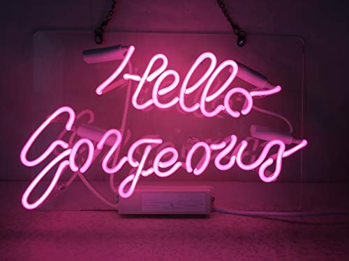 Neon Signs Hello Gorgeous Pink Neon Light Real Class Beer Bar Pub Home Decor Wedding Party Handcraft
