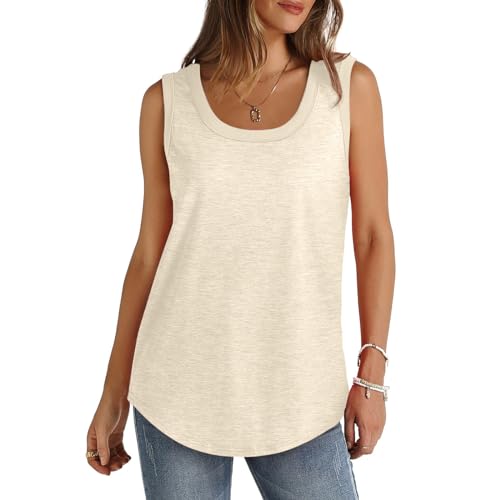 Camisetas sin Manga Mujer Verano Moda Color sólido Talla Grande Chaleco Elegante Camisetas de Tirantes Casual Tank Tops Cuello Redondo Deportivo Fiesta Playa Camisa Suelto Basic tee 2024
