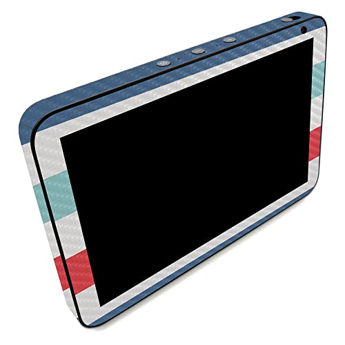 Image of MightySkins Carbon Fiber Skin Compatible with Amazon Echo Show 8 (Gen 2) - Sailor Stripes | Protective, Durable Textured Carbon Fiber Finish | Easy to Apply | Made in The USA