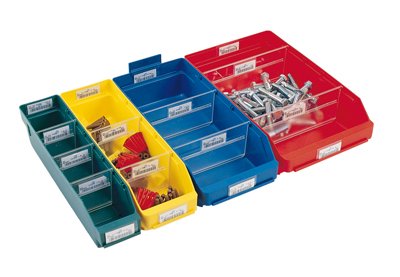 Lot de 10 étagères en polypropylène rouge Stemo 240x600x150 mm pour rangement