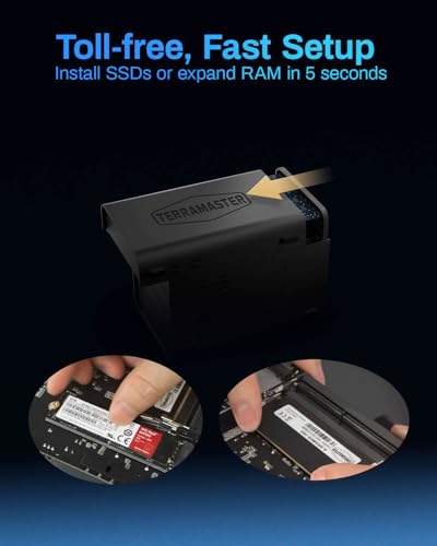 TERRAMASTER F4-424 Pro NAS Storage - 4Bay Core i3-N305 8-Core 8-Thread CPU, 16GB DDR5 RAM, 2.5GbE Port x 2, Network Attached Storage Peak Performance for Business (Diskless) - Thumbnail 5