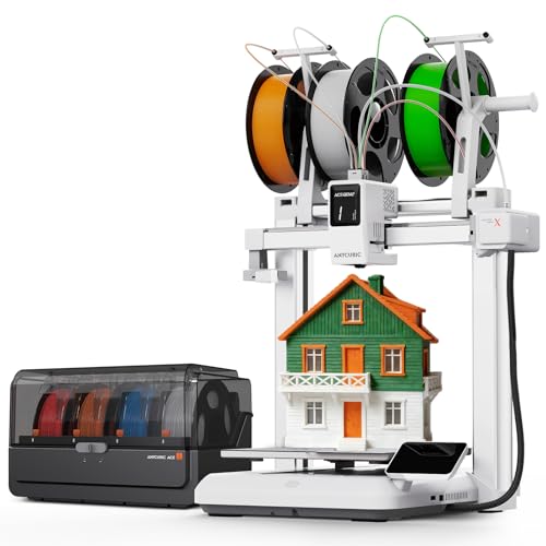 Anycubic Kobra X Combo Stampante 3D, Stampa a 7 Colori, Stampa con Multifilamenti Morbidi e Rigidi, Stampa Intelligente da Remoto, Fino a 19 Colori per Principianti, Dimensioni di Stampa 260x260x260mm