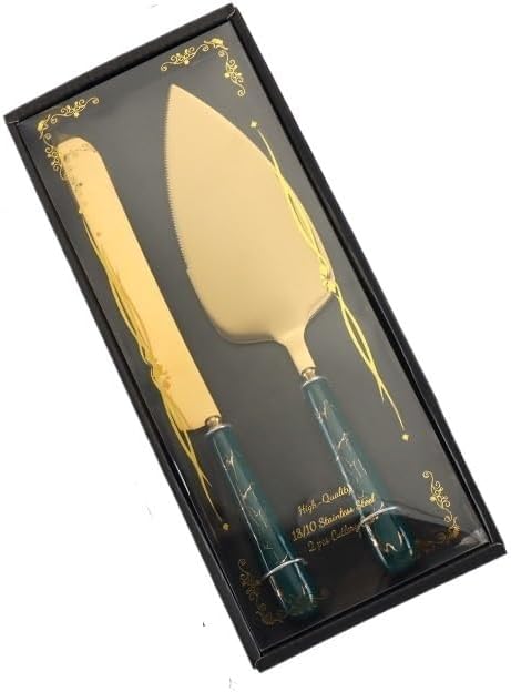 Silverware Flatware Cutlery Set, Ceramic Handle Stainless Steel Cake Knife Spatula Hotel Home Marble Pizza Knife Spatula (Color : White)