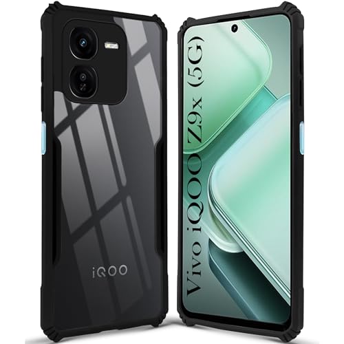Image of Jkobi Back Cover Case for Vivo IQOO Z9x 5G (Shockproof with Polycarbonate Clear Panel | Professional Black)