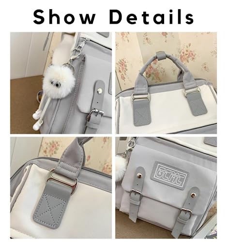 JHTPSLR Preppy Backpack Cute Vintage Backpack Aesthetic Backpack Book Bags Classic Backpack Large Waterproof Laptop Backpack Supplies (Light Pink)2