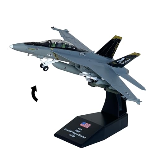 MACHASORS F/A-18F Super Hornet Model Airplane 1/100 Scale Metal Diecast Fighter Military Model with Rotatable Stand Base F18F Super Hornet Kit for Collection or Gift
