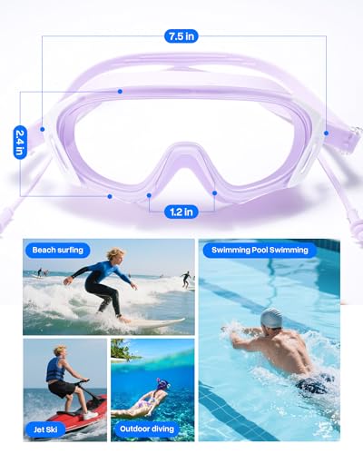 Image of Swim Goggles, Wide Angle Anti-fog and UV Leak Proof Goggles,Swimming Goggles for Adult Youth