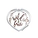 Be Free Quote Handwrite Style Mirror Heart Portable Hand Pocket Makeup