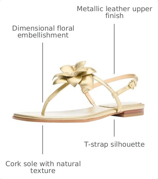 Michael Kors Women's Jacie Thong Sandal, Silver-Tone Hardware, Pale Gold, 9.5 by Michael Kors - Used condition - Image 3