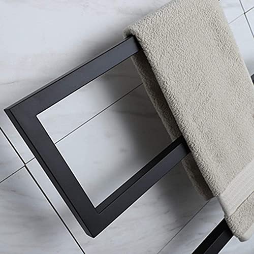 Toallero eléctrico calefactable de Pared, toallero de Acero Inoxidable 304, radiador para baño, Color Negro.