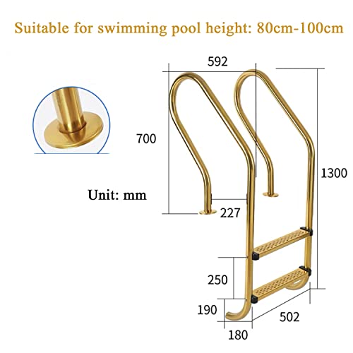 Escalera de piscina de acero inoxidable para 2 pasos miniatura 2