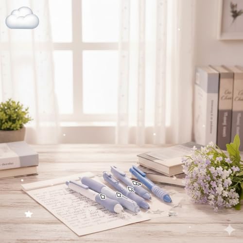 Image of COOFANDY 5 Pcs Star Gel Pen Set 5 Cute Retractable Smooth Writing Pens Cute Retractable Smooth Writing Pens for School,Office Supplies Aesthetic pens Quick Dry Ink Pens 0.5mm Point Smooth (BLACK)