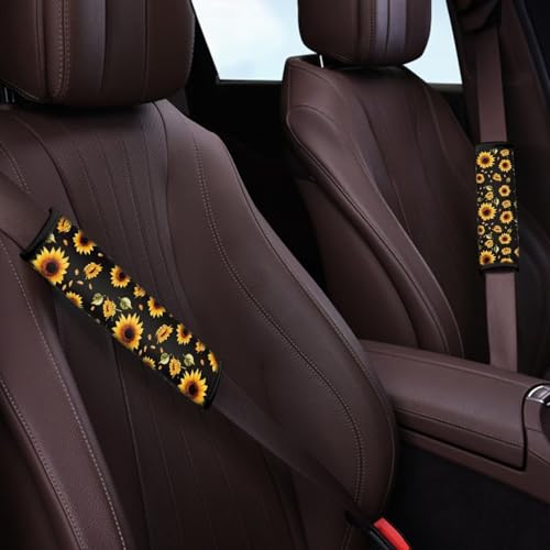 Image of AFPANQZ Sunflowers Pattern Seat Belt Pad Cover for Women Adults Kids Safety Seatbelt Pad Cushion Adjustable Comfortable Driving Schoolbag Straps Pads