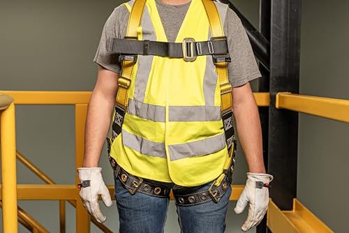 Image of Guardian 01703 Velocity Harness - Full Body Fall Protection with Pass-Through Chest & Leg Buckles | Lightweight Adjustable Design | OSHA and ANSI Compliant