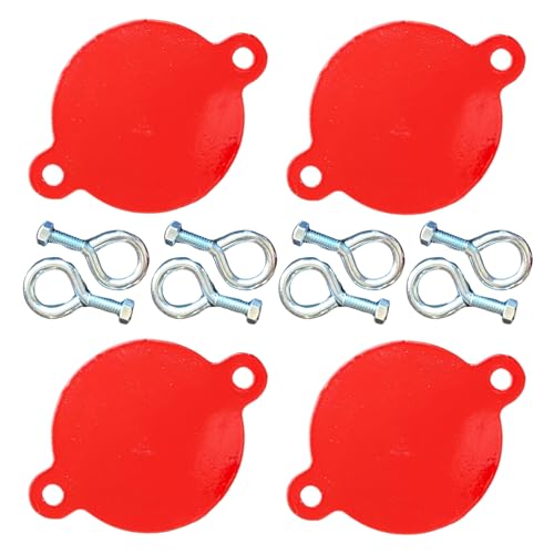 Image of FDC Breakable Aluminum Caps 2-1 /2 inch - Red Metal Covers for Fire Department Connections - Durable Breakable Style for Siamese FDC - 2 Sets (4 Caps)