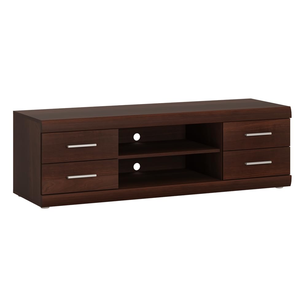 Lomadox Lowboard und Sideboard Wohnzimmer Möbel Set Nussbaum Wohnwand Fernsehwand klassisch TV Schrank Highboard Vitrine