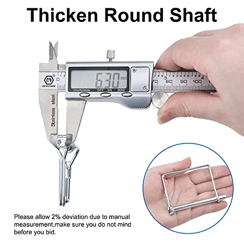 INCREWAY Drahtsicherungsstift, 6,3 mm Karbonstahl-Schaft, Sicherungsstift, quadratische Schlaufe, Drahtschlossstift für Gleis, Bauernhof, Rasen (6,3 x 67 mm), 8 Stück