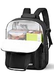 MIER Small 16L Insulated Cooler Backpack with Removable Divider, Lightweight Soft Wine Cooler Bag for Beach Travel Work Picnics Camping, Portable Lunch Backpack for Men Women, Black