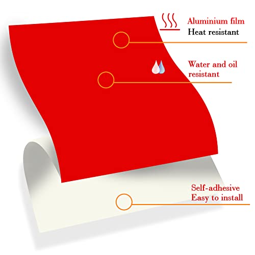 Wall Stickers Tile Stickers, Tezam 50Pcs 6' X 6'Square Bathroom/Kitchen Tile Transfer Stickers Waterproof, 4 Colors To Choose (Red) #TOP1