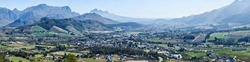 Elevated view of a valley with mountain range in the background Franschhoek Valley Boland Wine Country South Africa Poster Print (10 x 40)