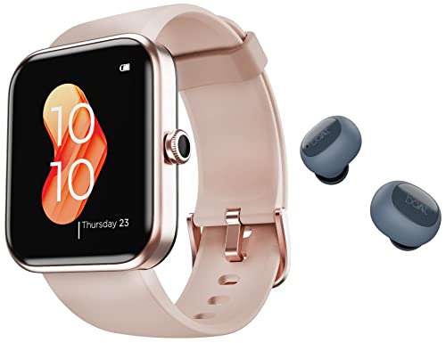 Image of boAt Xtend /Xtend RTL Smartwatch with Alexa Built-in, 1.69 inch HD Display & Airdopes 121v2 in-Ear True Wireless Earbuds with Upto 14 Hours Playback, with Mic, 8MM Drivers, Battery Indicators