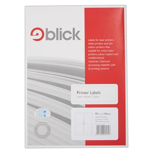 Blick Computer Labels - 100 Sheets - 99.1mm x 139mm, White, 99.1 x 34.1 mm - Image 2