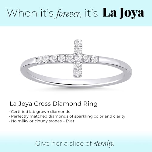 La Joya 10k Yellow Gold Diamond Band Ring for Women | 0.02ct Lab Grown Diamond, Cross, VS/SI, GH, 0.1ct, Round3