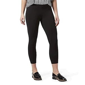 HUE Women’s Wide Waistband Blackout Cotton Capri Leggings, Assorted