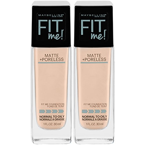 Maybelline Fit Me Matte + Poreless Liquid Foundation Makeup, Natural Ivory, 2 COUNT Oil-Free Foundat - //coolthings.us