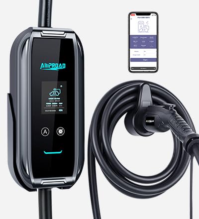 AMPROAD iFlow P9 EV Charger Level 2, Max 40Amp Adjustable, 110V-240V Universal EVSE with WiFi, ETL Listed (NEMA 14-50, 25 Foot Cable)