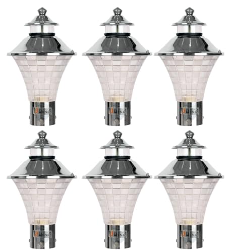 Image of BENE Geruit Outdoor Lamp 18 Cms (Steel Pack of 6 Pcs) | Outdoor, lamp, light, Gate, Garden ,CFL, LED, Porch, terrace, Bene,