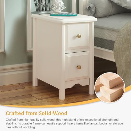 Table de chevet étroite en bois massif haut de gamme meuble assemblé durable