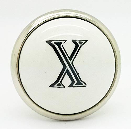 G Decor Letter White Monograms Ceramic Door Knobs (X)