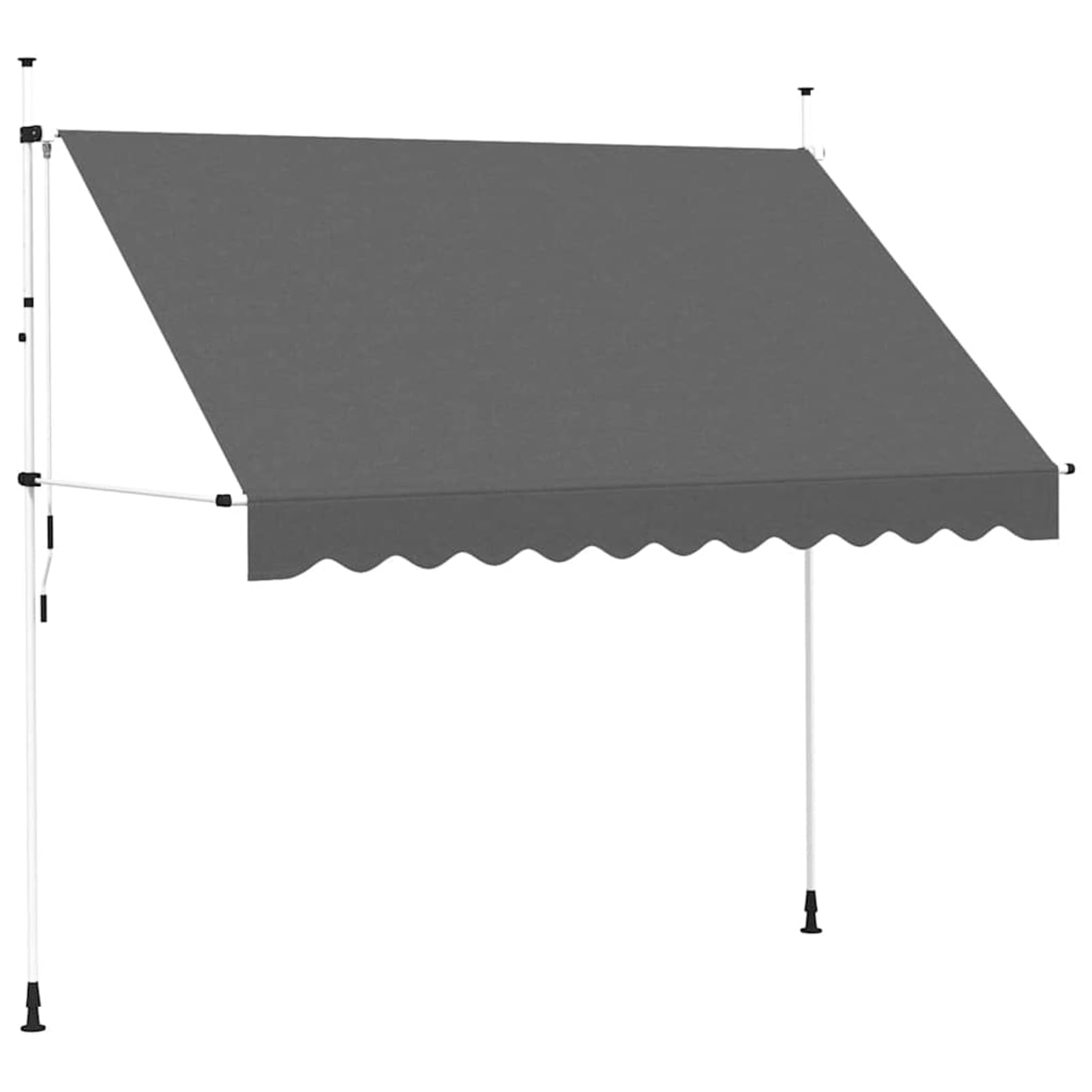 Wysuwana markiza balkonowa, obsługiwana ręcznie, 300 cm, bez wiercenia, z korbą ręczną, aluminiowa markiza odporna na promieniowanie UV, regulacja wysokości i działanie wody, ochrona przed