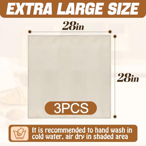 Image of 3Pcs 28 inchx28 inch Large 100% Cotton Flour Sack Towels for Sourdough Bread Baking