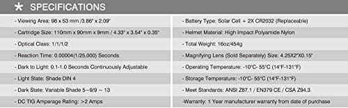 Antra True Color Wide Shade Range 4/5-13 Solar Power Auto Darkening Welding Helmet Ah6-360-0000 Tig Mig/Mag Flux Core Mma Plasma Grinding 6+1 Extra Lens Covers #TOP7