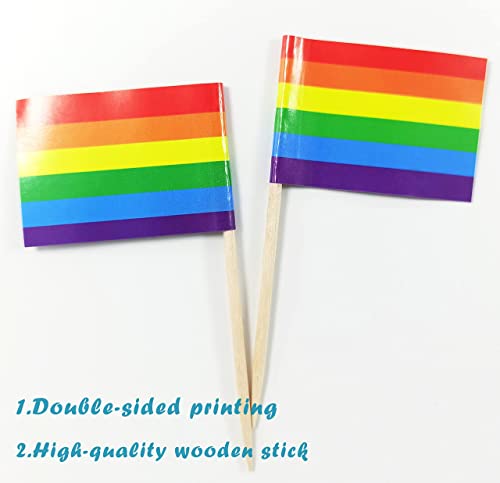 Jbcd Rainbow Gay Pride Toothpick Flag Mini Small Lgbt Cupcake Topper Flags (100 Pcs) #TOP4