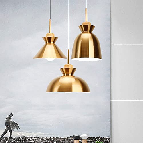 Suspension luminaire or à hauteur réglable avec design géométrique simple - 3
