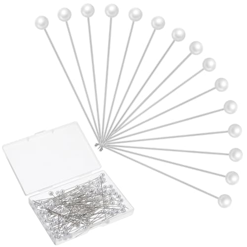 100 Pièces Épingles À Coudre et À Perles pour Fleurs et Épingles De Mariage et À Courtepointe...