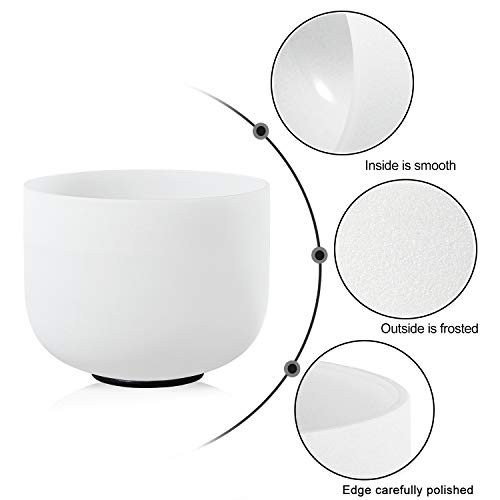 CVNC 432HZ 8-14 Inch Frosted Quartz Crystal Singing Bowls Free 2 PCS Carry Case Bag - Thumbnail 6