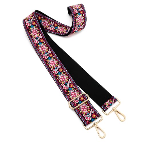 Image of Wide Shoulder Strap Adjustable Replacement Belt Guitar Style Crossbody Bag Handbag Strap Multicolor Canvas Straps(Wide:2in)(Color74)