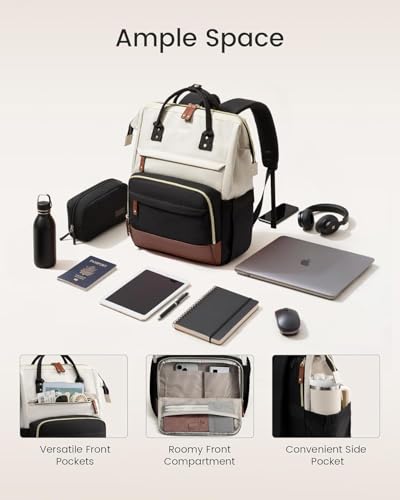 Image of RECTITUDE Laptop Backpack for Women, 17 Inch Work Business Backpacks Purse With Large Capacity, Waterproof Nurse Bag College Bookbag for School, Waterproof Casual Daypack
