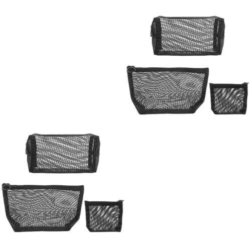 Trousse de toilette en maille transparente avec fermeture éclair robuste