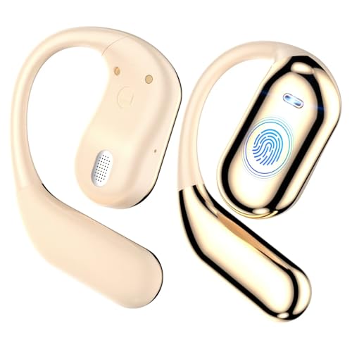 Ultra Open Ear Earbuds - Bone Conduction Headphones Wireless Bluetooth, Waterproof Deep Bass Earphones for Fitness and Running, Secure Fit for Small Ears, Sweat-Resistant for Workouts