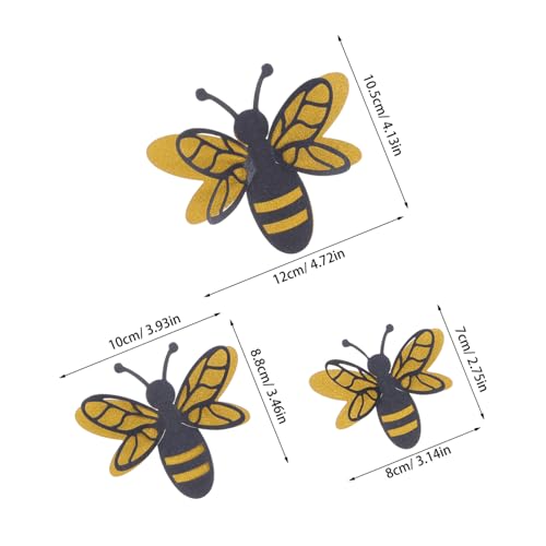 Set 3D de 12 vinilos adhesivos de abeja en papel perlado miniatura 2