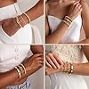 Gokeey Gold Cuff Bracelets for Women Trendy Waterproof, 14K Gold Plated Chunky Gold Bangles Beaded Bracelet for Women Fashion Accessories, Stackable Rope Forever Love Knot Infinity Paperclip Cuban Twist Bracelets Stack Set Bold Vintage Statement Jewelry #3