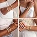 Gokeey Gold Cuff Bracelets for Women Trendy Waterproof, 14K Gold Plated Chunky Gold Bangles Beaded Bracelet for Women Fashion Accessories, Stackable Rope Forever Love Knot Infinity Paperclip Cuban Twist Bracelets Stack Set Bold Vintage Statement Jewelry