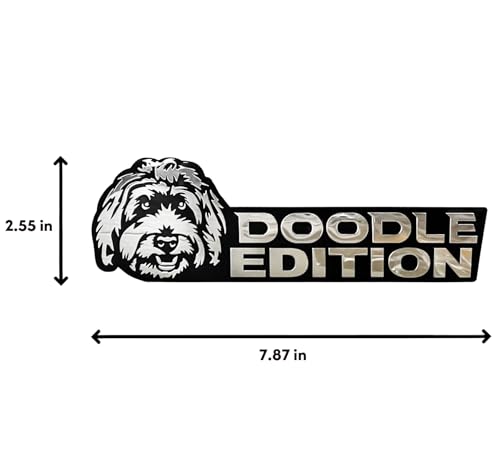 Image of Doodle Dog Edition 3D Car Badge, Laser Cutting Metal Emblem, Cute Dogs Decals
