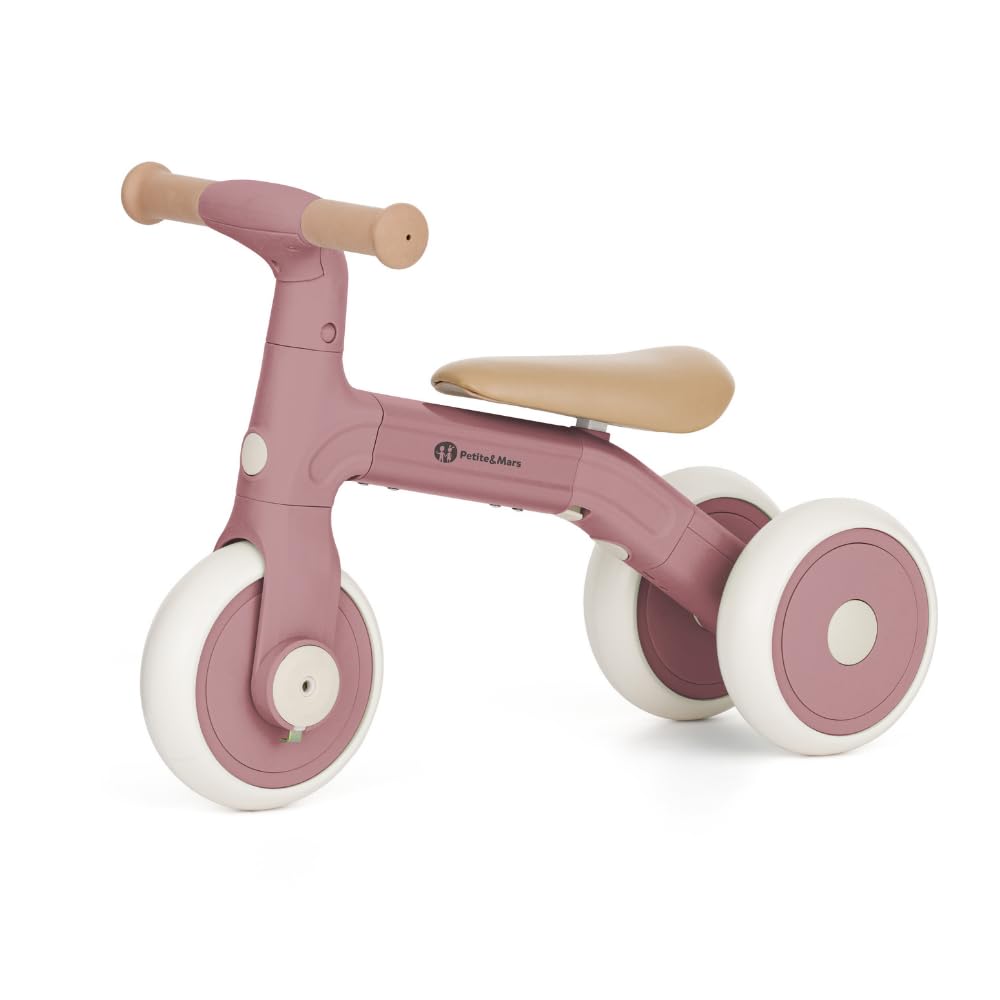 3-in-1 Kinder Laufrad ab 1 Jahr Petite&Mars Bingo – Mit Pedalen, Ultraleicht (2,3 kg), Verstellbar, Fördert Gleichgewicht & Motorik, Erste Fahrrad für Babys 12–36 Monate (Rosa)