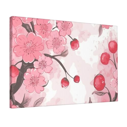 Toile florale rose cerise pour créer une ambiance zen dans votre chambre à coucher